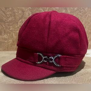 Women's Chic Hat with Rhinestone Accent